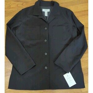 New Liz Claiborne Lizsport Women's Single Breasted Lined Pockets Black Sz. M NWT